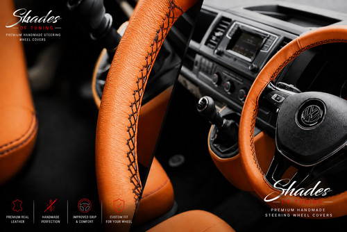 Leather steering wheel cover - leather,